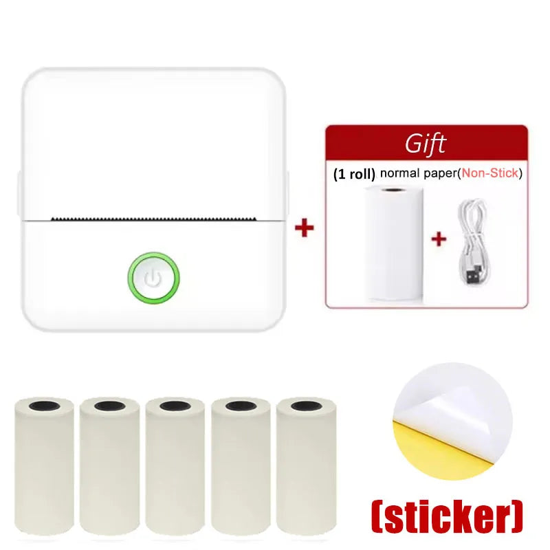 X6 Mini HD Portable Bluetooth Thermal Printer for Inkless Sticker Labels and Student Notes with Paper Included