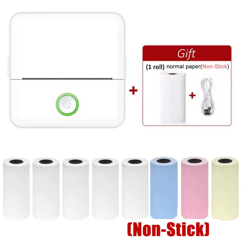 X6 Mini HD Portable Bluetooth Thermal Printer for Inkless Sticker Labels and Student Notes with Paper Included