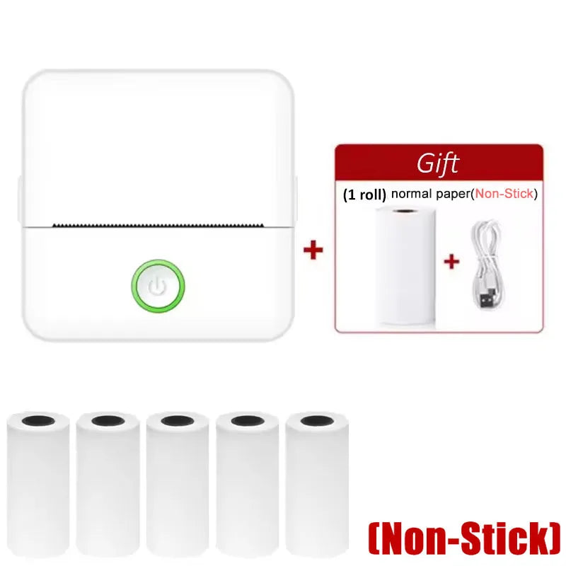 X6 Mini HD Portable Bluetooth Thermal Printer for Inkless Sticker Labels and Student Notes with Paper Included
