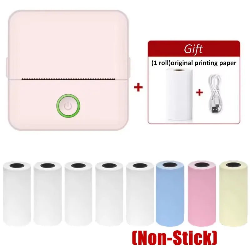 X6 Mini HD Portable Bluetooth Thermal Printer for Inkless Sticker Labels and Student Notes with Paper Included