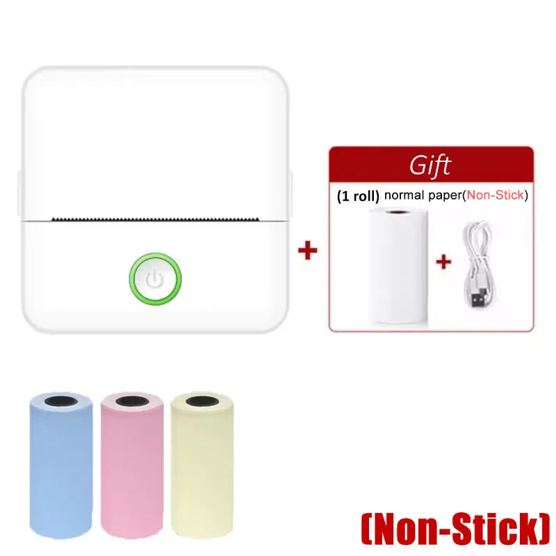 X6 Mini HD Portable Bluetooth Thermal Printer for Inkless Sticker Labels and Student Notes with Paper Included