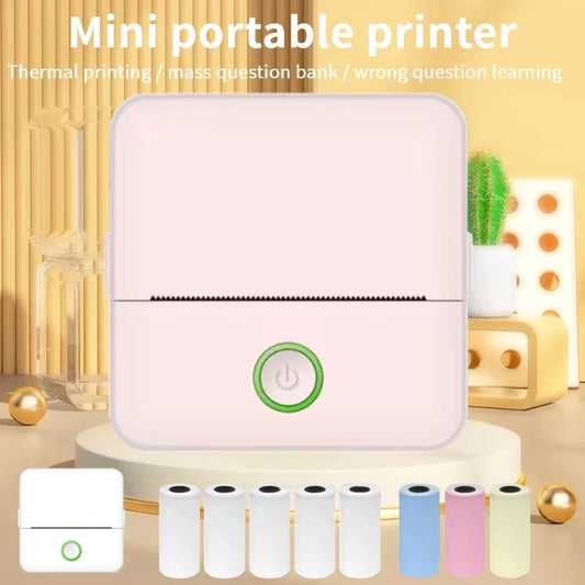 X6 Mini HD Portable Bluetooth Thermal Printer for Inkless Sticker Labels and Student Notes with Paper Included